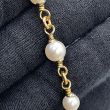将图像加载到图库查看器中,CHANEL CC Logo NecklaceABE732-B18632-NAAOL Gold Plated Rhinestone Faux Pearl Calf Leather