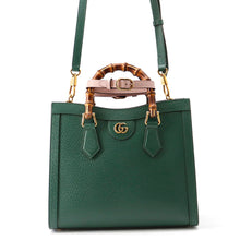 Load image into Gallery viewer, GUCCI Diana Bamboo 2-way Handbag Green702721 Leather Size Small
