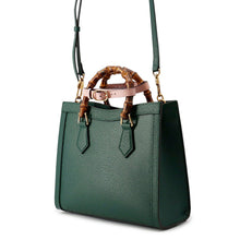 Load image into Gallery viewer, GUCCI Diana Bamboo 2-way Handbag Green702721 Leather Size Small