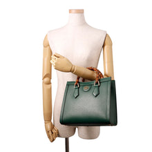 Load image into Gallery viewer, GUCCI Diana Bamboo 2-way Handbag Green702721 Leather Size Small