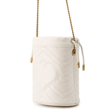 Load image into Gallery viewer, GUCCI GG Marmont Baguette Bag White575163 Leather Size Small