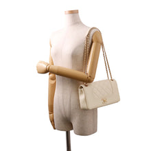Load image into Gallery viewer, CHANEL Mademoiselle Double Flap Chain Shoulder Bag IvoryA93084 Leather