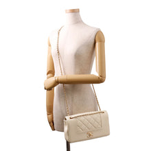 Load image into Gallery viewer, CHANEL Mademoiselle Double Flap Chain Shoulder Bag IvoryA93084 Leather