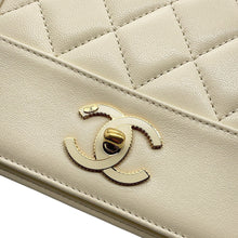 Load image into Gallery viewer, CHANEL Mademoiselle Double Flap Chain Shoulder Bag IvoryA93084 Leather