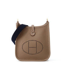 Load image into Gallery viewer, HERMES Evelyne Long Etoupe/Blue Indigo Taurillon Clemence Size TPM
