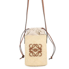 Load image into Gallery viewer, LOEWE Square Pocket Shoulder Bag Natural/TanC630G35X05 Ilaka Palm Calf Leather