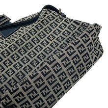 Load image into Gallery viewer, FENDI Zucchino Mamma Bucket Handbag Gray/Navy Canvas Leather