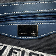 Load image into Gallery viewer, FENDI Zucchino Mamma Bucket Handbag Gray/Navy Canvas Leather