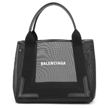 Load image into Gallery viewer, BALENCIAGA NavyCabas Black3399332AAED1090 Mesh Leather Size S