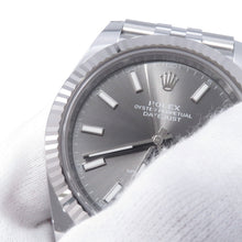 将图像加载到图库查看器中,ROLEX Datejust 41 W41mm Stainless Steel K18WG Slate Dial126334