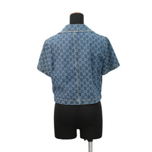 将图像加载到图库查看器中,GUCCI GG Jacquard Denim Shirt Size 38 Blue788680 Cotton100%