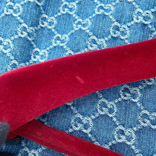 将图像加载到图库查看器中,GUCCI GG Jacquard Denim Shirt Size 38 Blue788680 Cotton100%