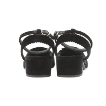 Load image into Gallery viewer, CHANEL Camellia Pointed Toe Sandals BlackG45928 Velvet Size 39C