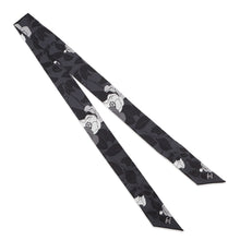 Load image into Gallery viewer, CHANEL Scarf Camellia CC Logo Gray/BlackAAB779-B23588-U8080 Silk100%