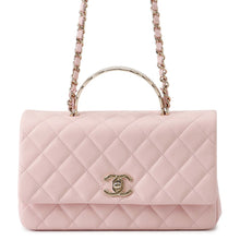 将图像加载到图库查看器中,CHANEL Matelasse Top Handle Shoulder Bag PinkAS5554 Caviar Leather Size 23