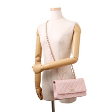 将图像加载到图库查看器中,CHANEL Matelasse Top Handle Shoulder Bag PinkAS5554 Caviar Leather Size 23
