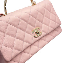 将图像加载到图库查看器中,CHANEL Matelasse Top Handle Shoulder Bag PinkAS5554 Caviar Leather Size 23