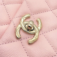 将图像加载到图库查看器中,CHANEL Matelasse Top Handle Shoulder Bag PinkAS5554 Caviar Leather Size 23