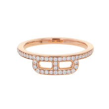 将图像加载到图库查看器中,HERMES Link de HERMES Ring Size 50/#10 18K Pink Gold