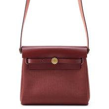将图像加载到图库查看器中,HERMES Herbag zip Rouge H Toile Military Vache Hunter Leather Size Mini