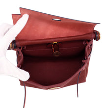 将图像加载到图库查看器中,HERMES Herbag zip Rouge H Toile Military Vache Hunter Leather Size Mini