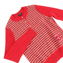 Load image into Gallery viewer, CHANEL CC Logo Check Knit Size 34 RedP77377 K11231 NZI40 Cashmere97% Polyamide2% Elastine1%