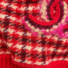 Load image into Gallery viewer, CHANEL CC Logo Check Knit Size 34 RedP77377 K11231 NZI40 Cashmere97% Polyamide2% Elastine1%