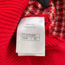 Load image into Gallery viewer, CHANEL CC Logo Check Knit Size 34 RedP77377 K11231 NZI40 Cashmere97% Polyamide2% Elastine1%