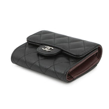 将图像加载到图库查看器中,CHANEL Matelasse Classic Small Flap Wallet BlackAP0229-Y01588-C3906 Caviar Leather