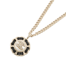 Load image into Gallery viewer, CHANEL CC Logo NecklaceABG558-B22262-U4305 Gold Plated Leather Rhinestone Faux Pearl
