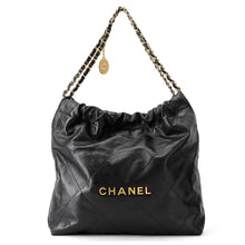 Load image into Gallery viewer, CHANEL Chanel22 Handbag BlackAS3261 Calf Leather Size Medium