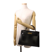 Load image into Gallery viewer, HERMES Kelly Sellier Black Box Calf Leather Size 32