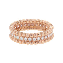 将图像加载到图库查看器中,Van Cleef & Arpels Perlée Diamond Ring Single-Row Model Size 49/#9VCARPJMW00 18K Pink Gold