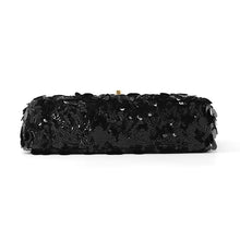 将图像加载到图库查看器中,CHANEL Matelasse Sequins Shoulder Bag BlackA01112 Lambskin Satin Sequins Size 25