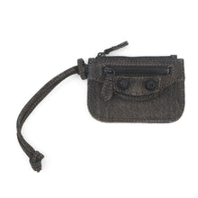 Load image into Gallery viewer, BALENCIAGA Lucagol Coin purse Black7767692AAB91000 Denim/Rhinestone
