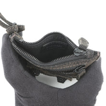 Load image into Gallery viewer, BALENCIAGA Lucagol Coin purse Black7767692AAB91000 Denim/Rhinestone