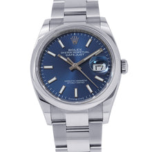 Load image into Gallery viewer, ROLEX Datejust W36mm Stainless Steel Bright Blue Dial126200