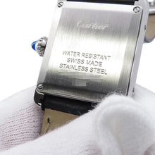 将图像加载到图库查看器中,CARTIER Must tank SM H29.5mm×W22mm Stainless Steel Leather Silver DialWSTA0042