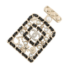 Load image into Gallery viewer, CHANEL Perfume motif brooch Gold Plated Leather