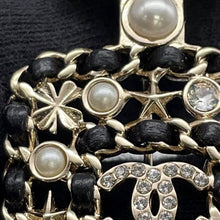 Load image into Gallery viewer, CHANEL Perfume motif brooch Gold Plated Leather