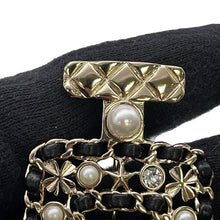 Load image into Gallery viewer, CHANEL Perfume motif brooch Gold Plated Leather