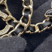 Load image into Gallery viewer, CHANEL CC Logo Brooch BlackAB9679 Gold Plated Leather Rhinestone Faux Pearl