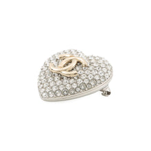 将图像加载到图库查看器中,CHANEL CC Logo Heart BroochAB3644-B02818-N6656 Gold Plated Rhinestone