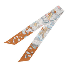 将图像加载到图库查看器中,HERMES Twilly my clouds Sur Mon Nuage Caramel/Gris/Blue Silk100%