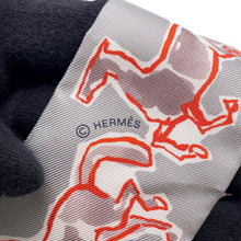 将图像加载到图库查看器中,HERMES Twilly, the Free Horse, Chevaux en Liberte Grispearl/Rouge/White Silk100%