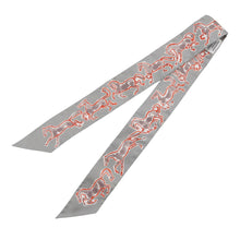 将图像加载到图库查看器中,HERMES Twilly, the Free Horse, Chevaux en Liberte Gris/Rouge/Blanc Silk100%
