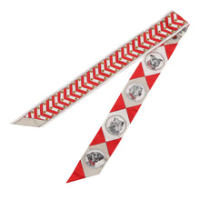 Load image into Gallery viewer, HERMES Twilly Colliers et Chiens forever Rouge/Blanc/Multicolor Silk100%