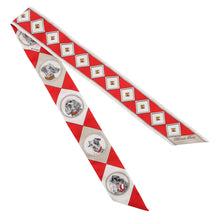 Load image into Gallery viewer, HERMES Twilly Colliers et Chiens forever Rouge/Blanc/Multicolor Silk100%