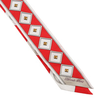 Load image into Gallery viewer, HERMES Twilly Colliers et Chiens forever Rouge/Blanc/Multicolor Silk100%