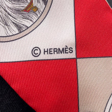 Load image into Gallery viewer, HERMES Twilly Colliers et Chiens forever Rouge/Blanc/Multicolor Silk100%